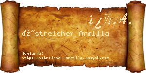 Östreicher Armilla névjegykártya